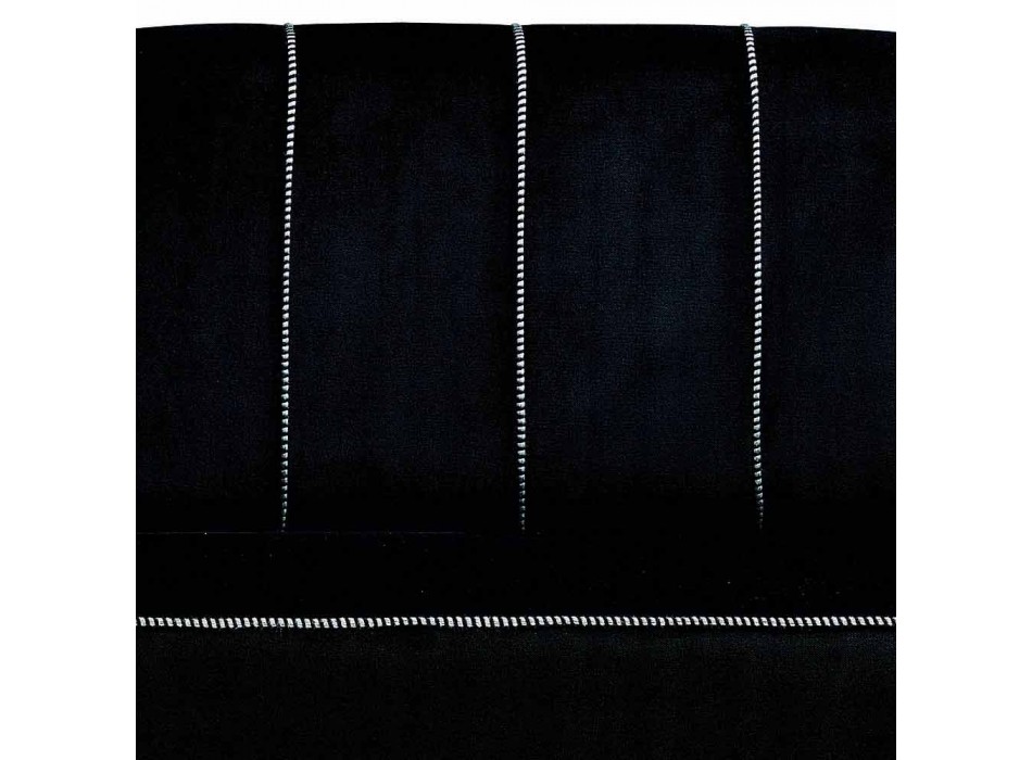Sofá de 2 plazas en terciopelo negro con costuras en contraste Made in Italy - Rueda viadurini