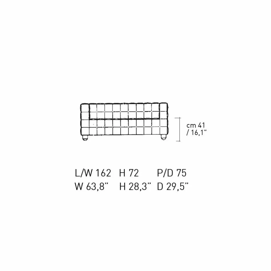 Sofá de 2 plazas tapizado en piel efecto acolchado Made in Italy - Vesuvio viadurini