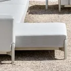 Sofá de exterior de 3 plazas en aluminio con puf y chaise longue - Filomena viadurini
