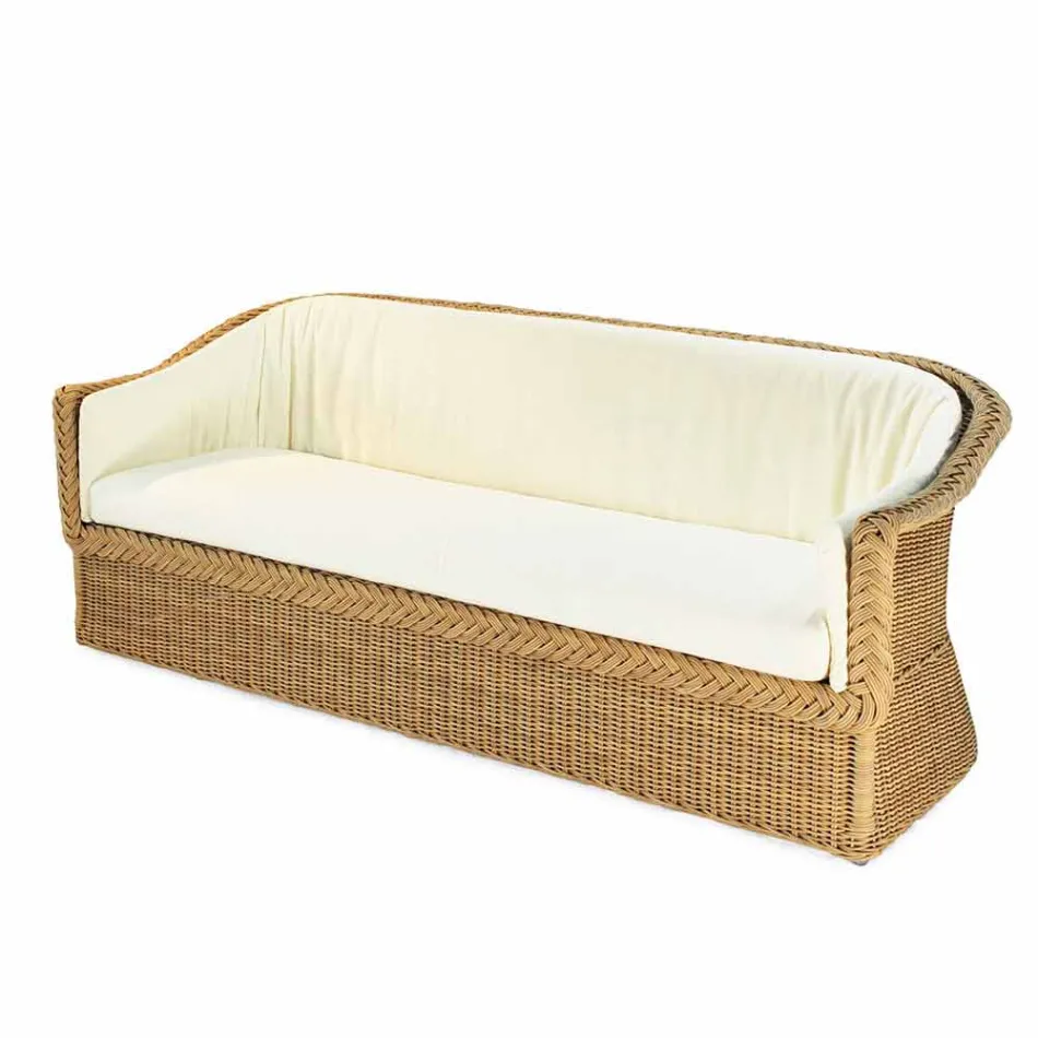 3 plazas trenzado exterior de polietileno en la mano Oslo viadurini