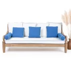 Sofá de jardín de 3 plazas en teca natural cepillada - Artes viadurini