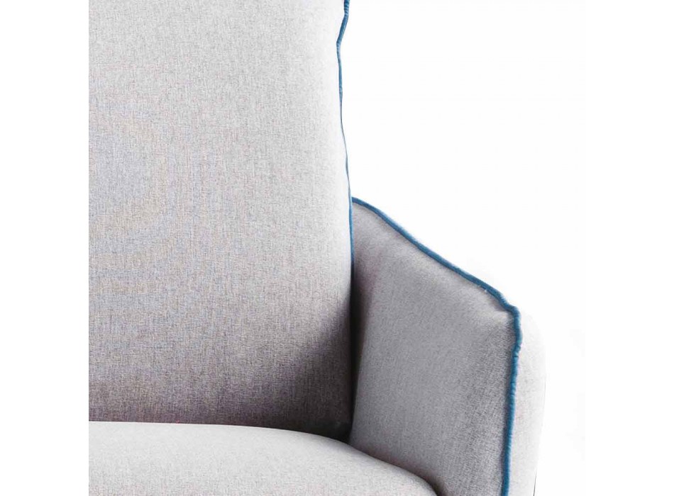 Sofá de 3 plazas de tela de diseño L.185cm / imitación de cuero made in Italy Erica viadurini