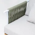 Sofá de 4 plazas en teca, tejido de cuerdas y cojines - Bellatrix viadurini