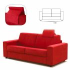 2 plazas sofá moderno diseño de imitación de cuero / tela hecha en Italia Mora viadurini