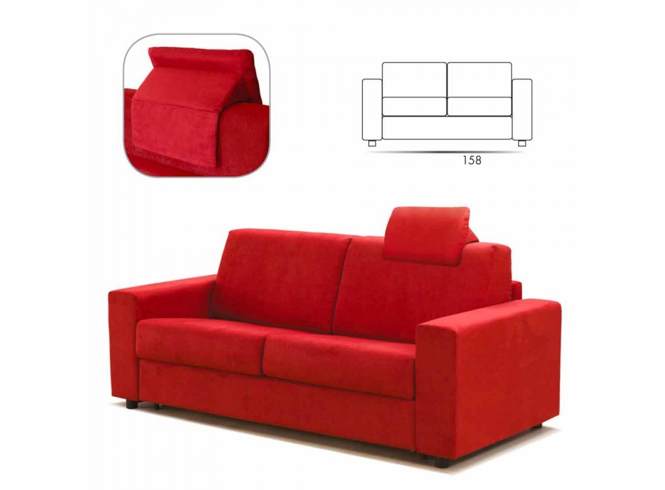 2 plazas sofá moderno diseño de imitación de cuero / tela hecha en Italia Mora viadurini