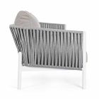 Homemotion - Sofá de exterior Rubio de diseño 3 plazas en blanco y gris viadurini