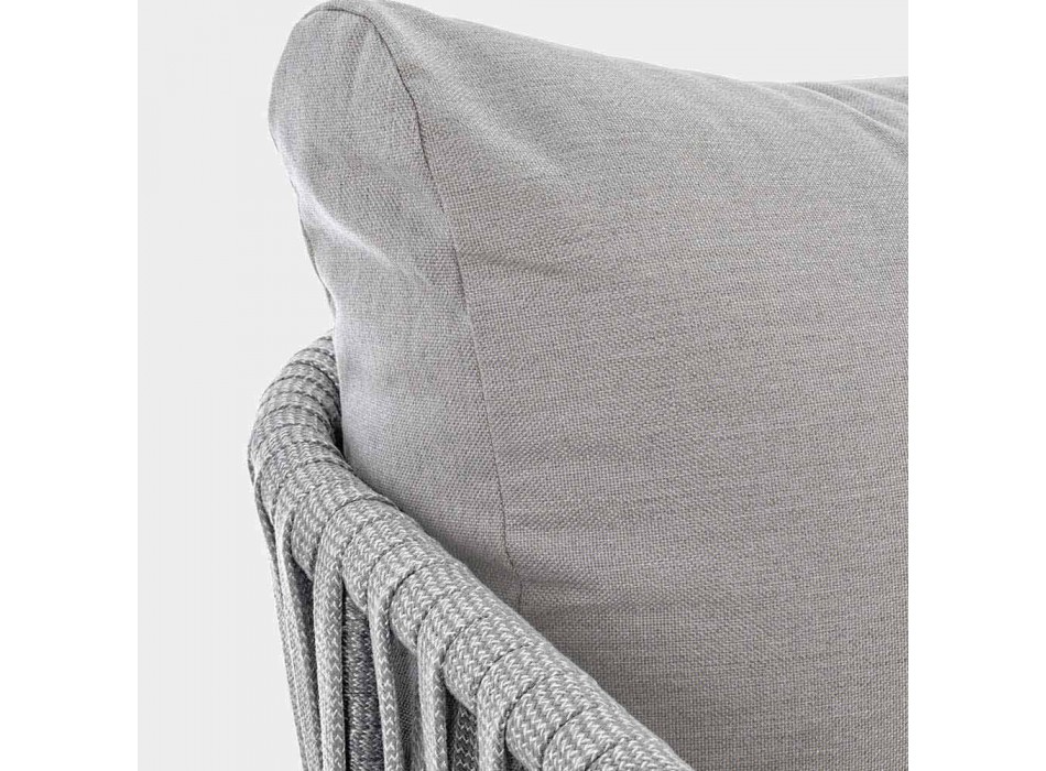 Homemotion - Sofá de exterior Rubio de diseño 3 plazas en blanco y gris viadurini