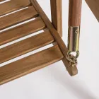 Sofá de jardín mecedora de 2 plazas en madera de acacia con lona blanca - Roxen viadurini