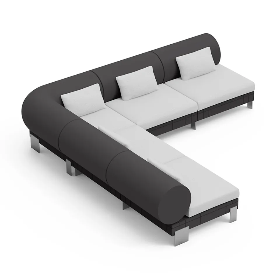 Sofá esquinero de salón en polietileno de diferentes colores - Orbis viadurini