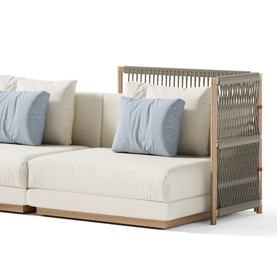 Sofá modular de exterior tapizado en tela Made in Italy - Rubik viadurini