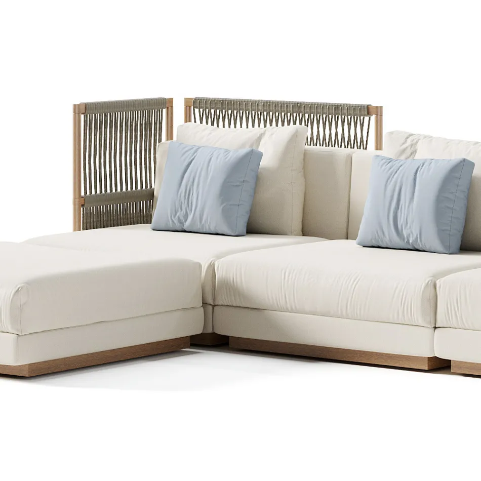 Sofá modular de exterior tapizado en tela Made in Italy - Rubik viadurini