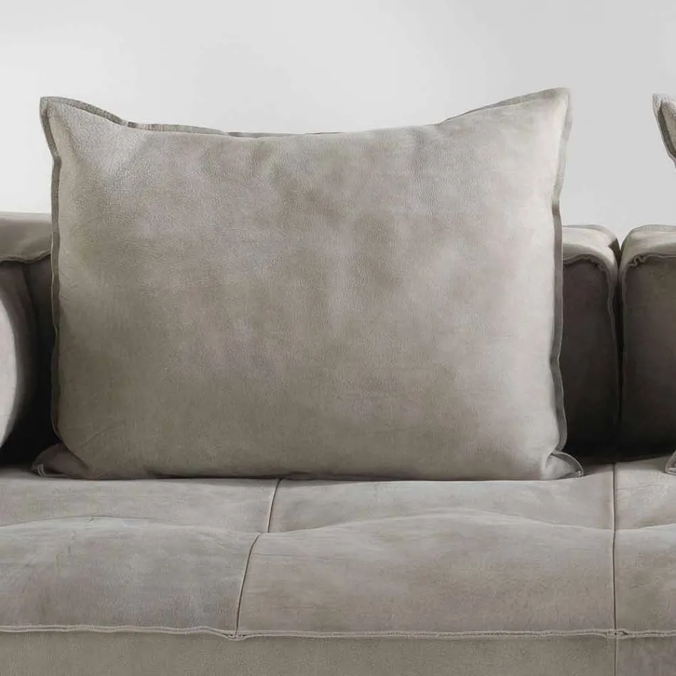 Sofá de diseño moderno Cardo, tapicería de cuero viadurini