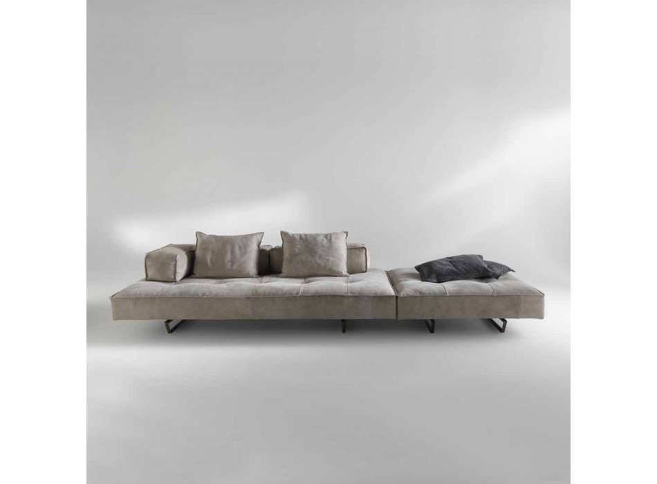 Sofá de diseño moderno Cardo, tapicería de cuero viadurini