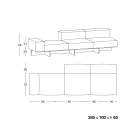 Sofá con Base de Cristal Extraclaro y Asiento de Tela Made in Italy - Rory viadurini