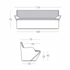 Deslice con apoyabrazos Deslice el diseño de color Kami Yon hecho en Italia viadurini