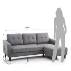 Sofá con elemento cama plegable debajo del asiento - Níquel viadurini