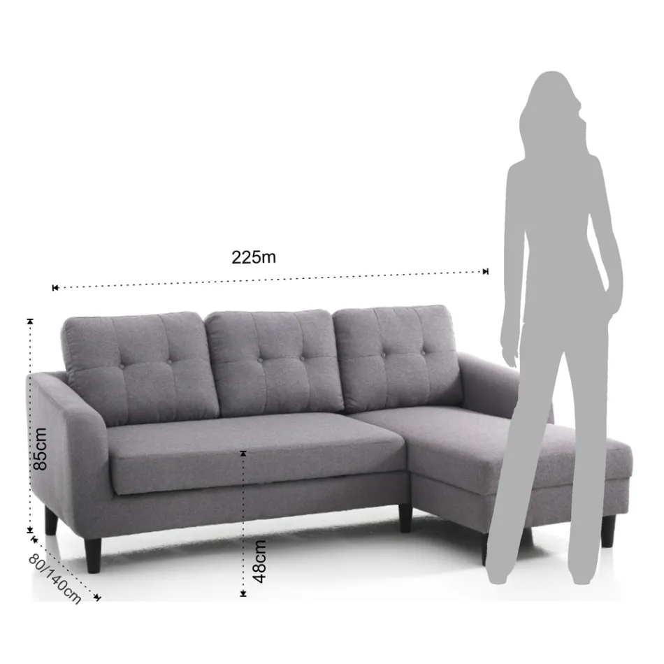 Sofá con elemento cama plegable debajo del asiento - Níquel viadurini