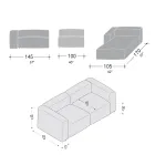 Sofá con Península Interior en Poliuretano Expandido - Buffo viadurini