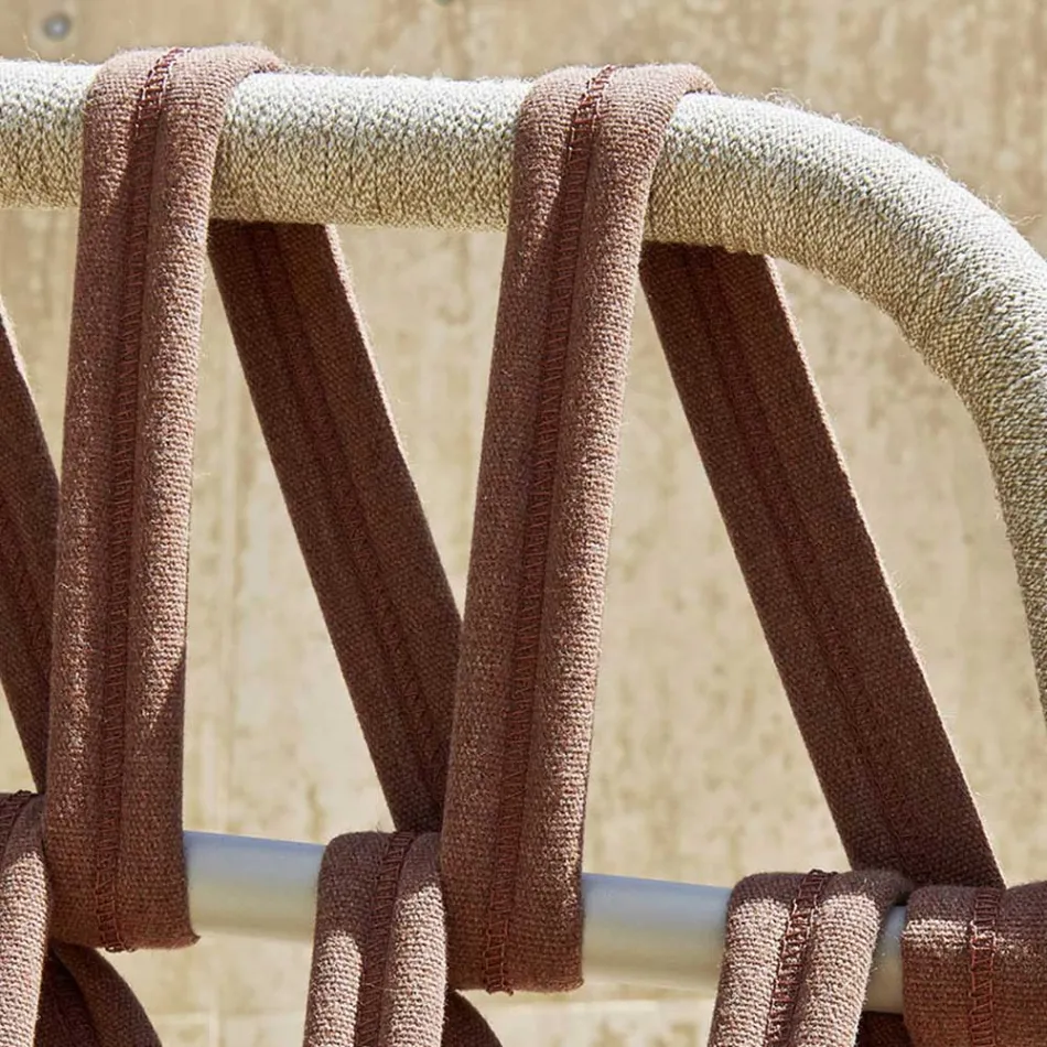 Sofá de exterior de 3 plazas con cojines Made in Italy - Emmacross by Varaschin viadurini