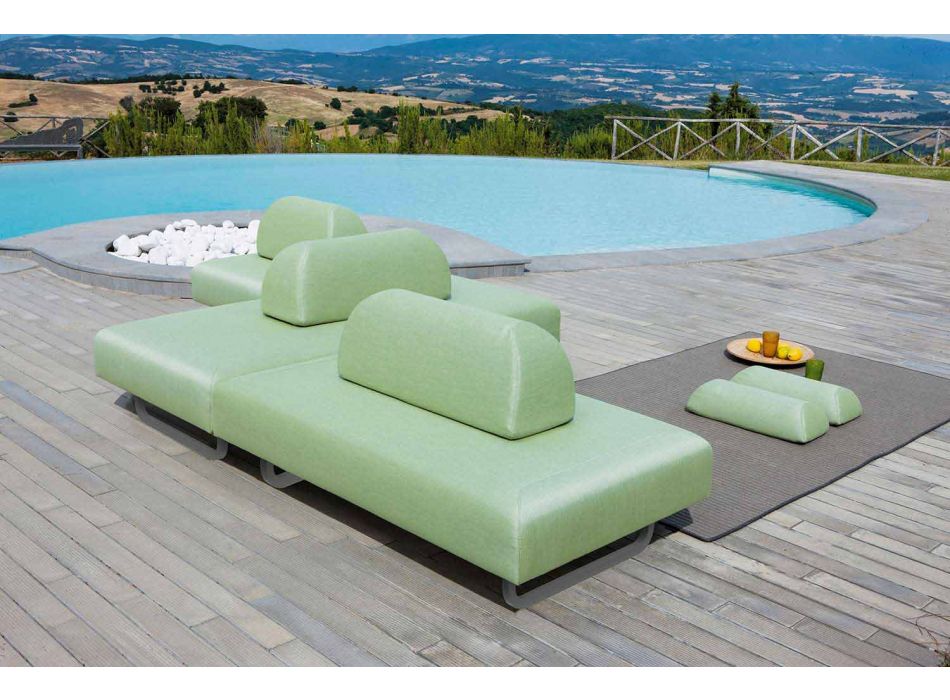 Sofá de diseño de 3 plazas en metal y tela Made in Italy - Selia viadurini