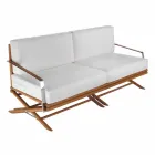 Sofá de exterior de 3 plazas en madera natural o tela negra y lujosa - Suzana viadurini