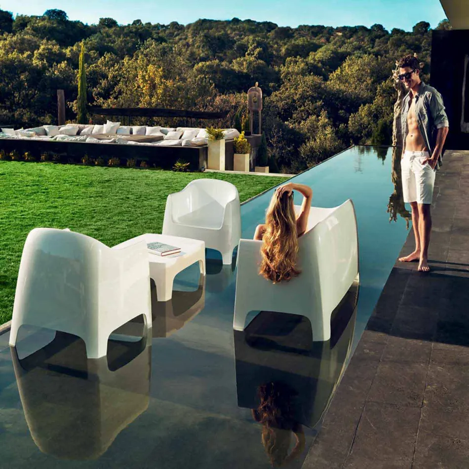 Sofá de exterior de diseño moderno Solid de Vondom en polipropileno viadurini