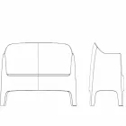 Sofá de exterior de diseño moderno Solid de Vondom en polipropileno viadurini