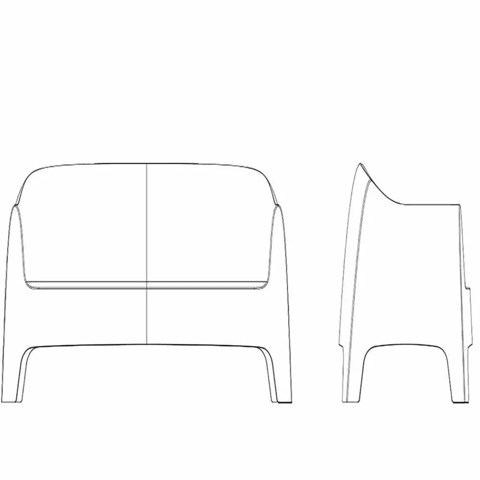 Sofá de exterior de diseño moderno Solid de Vondom en polipropileno viadurini