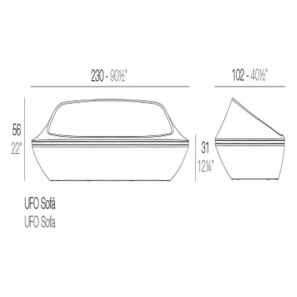 Sofá de exterior Ufo by Vondom de diseño en resina de polietileno viadurini