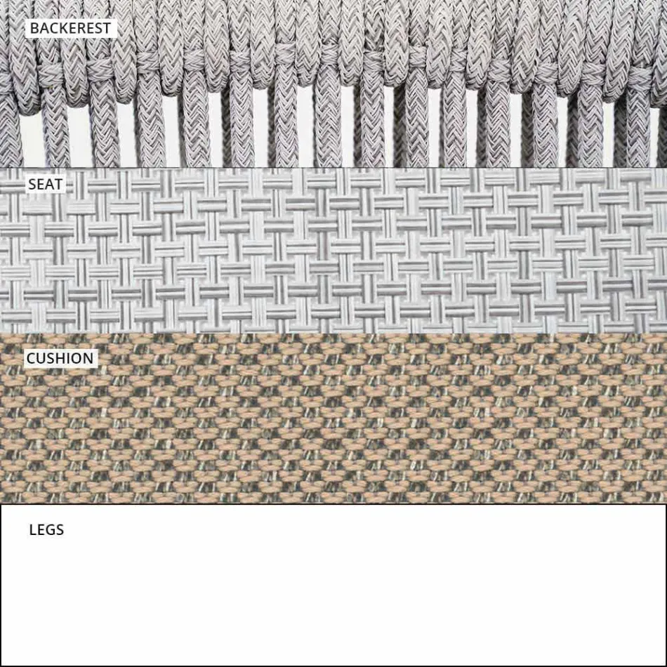 Tela tapizada apilable para exteriores de dos plazas para sofá - Smart by Varaschin viadurini