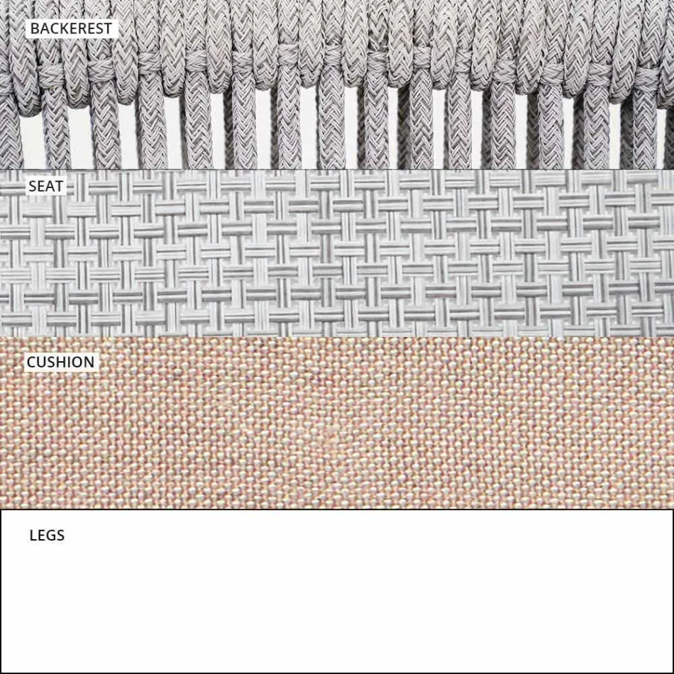 Tela tapizada apilable para exteriores de dos plazas para sofá - Smart by Varaschin viadurini