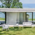 Tela tapizada apilable para exteriores de dos plazas para sofá - Smart by Varaschin viadurini