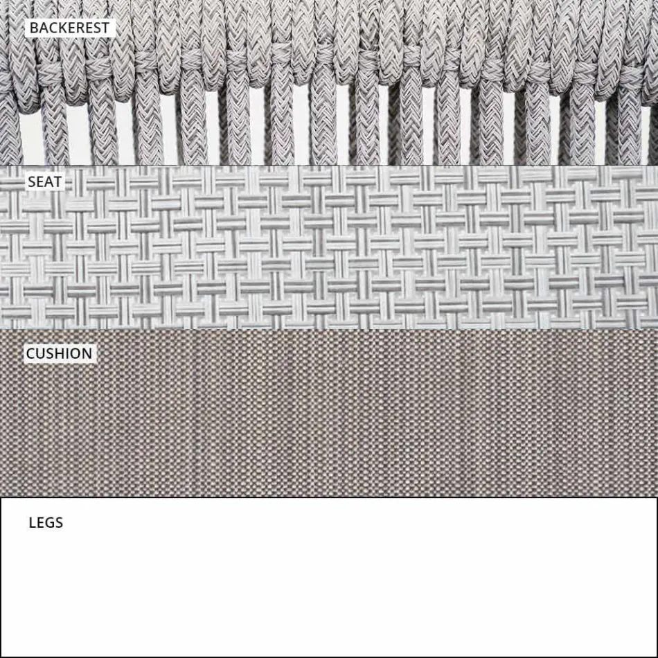 Tela tapizada apilable para exteriores de dos plazas para sofá - Smart by Varaschin viadurini