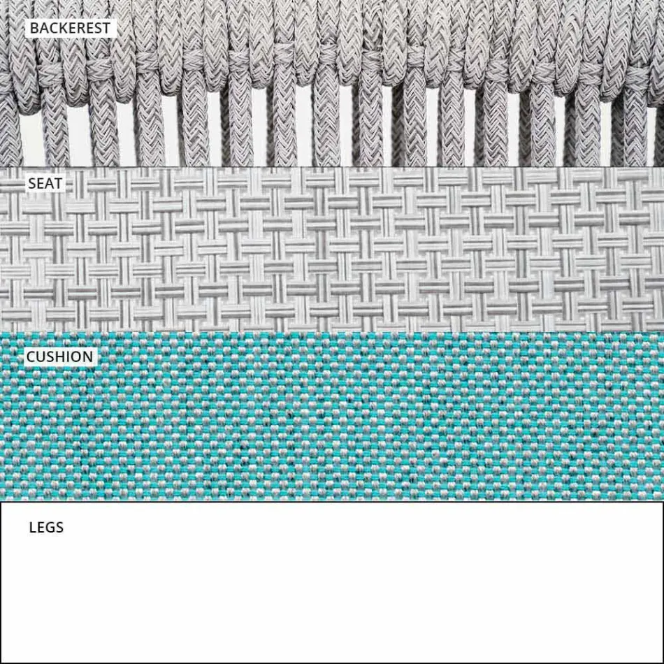 Tela tapizada apilable para exteriores de dos plazas para sofá - Smart by Varaschin viadurini