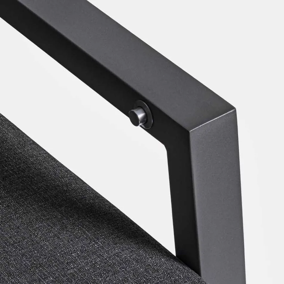 Sofá de exterior en tela y aluminio con respaldo reclinable - Nathy viadurini