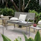 Sofá de jardín de 2 plazas con estructura de acero Made in Italy - Nilda viadurini