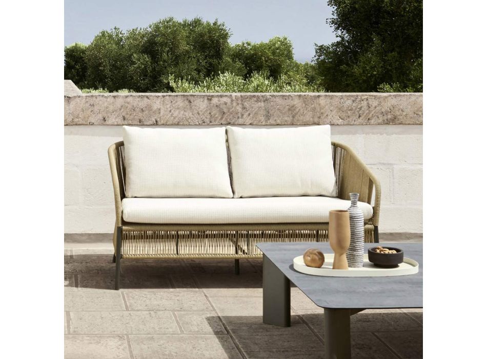 Sofá de jardín de 2 plazas en aluminio con tejido - Cricket by Varaschin viadurini