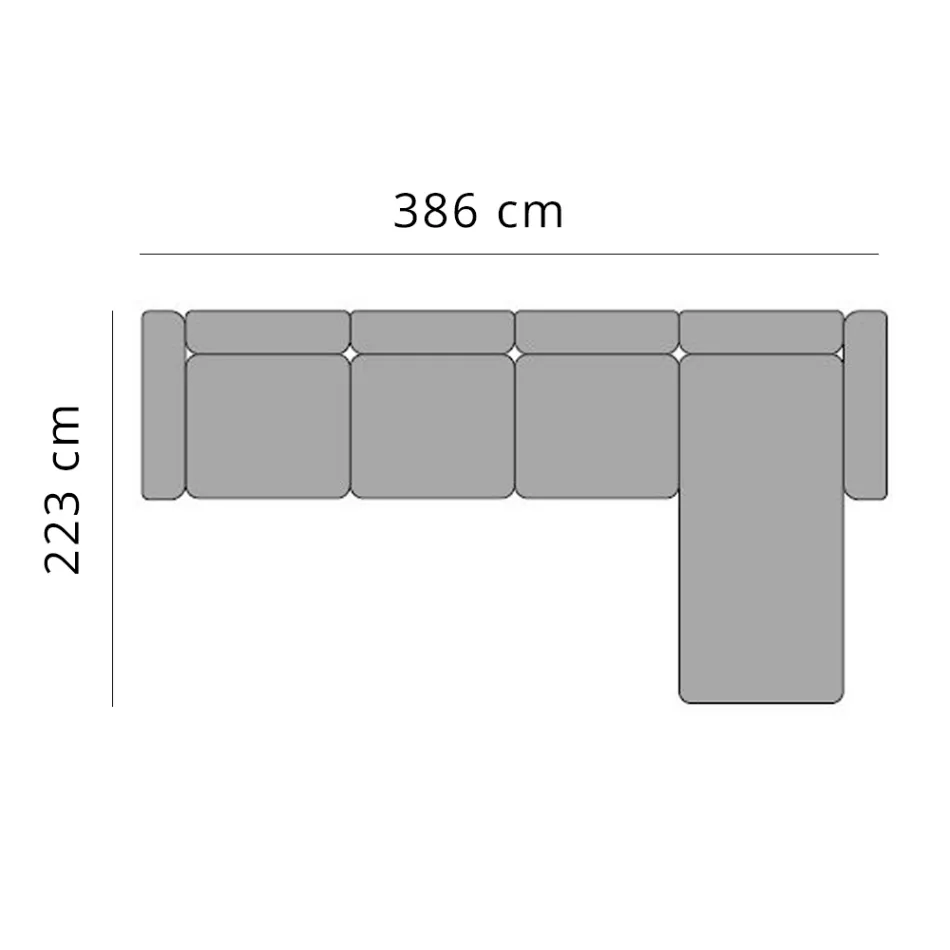 Sofá de Jardín 3 Plazas con Chaise Longue en Aluminio y Tela - Filomena viadurini