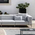Sofá de Jardín 3 Plazas con Chaise Longue en Aluminio y Tela - Filomena viadurini
