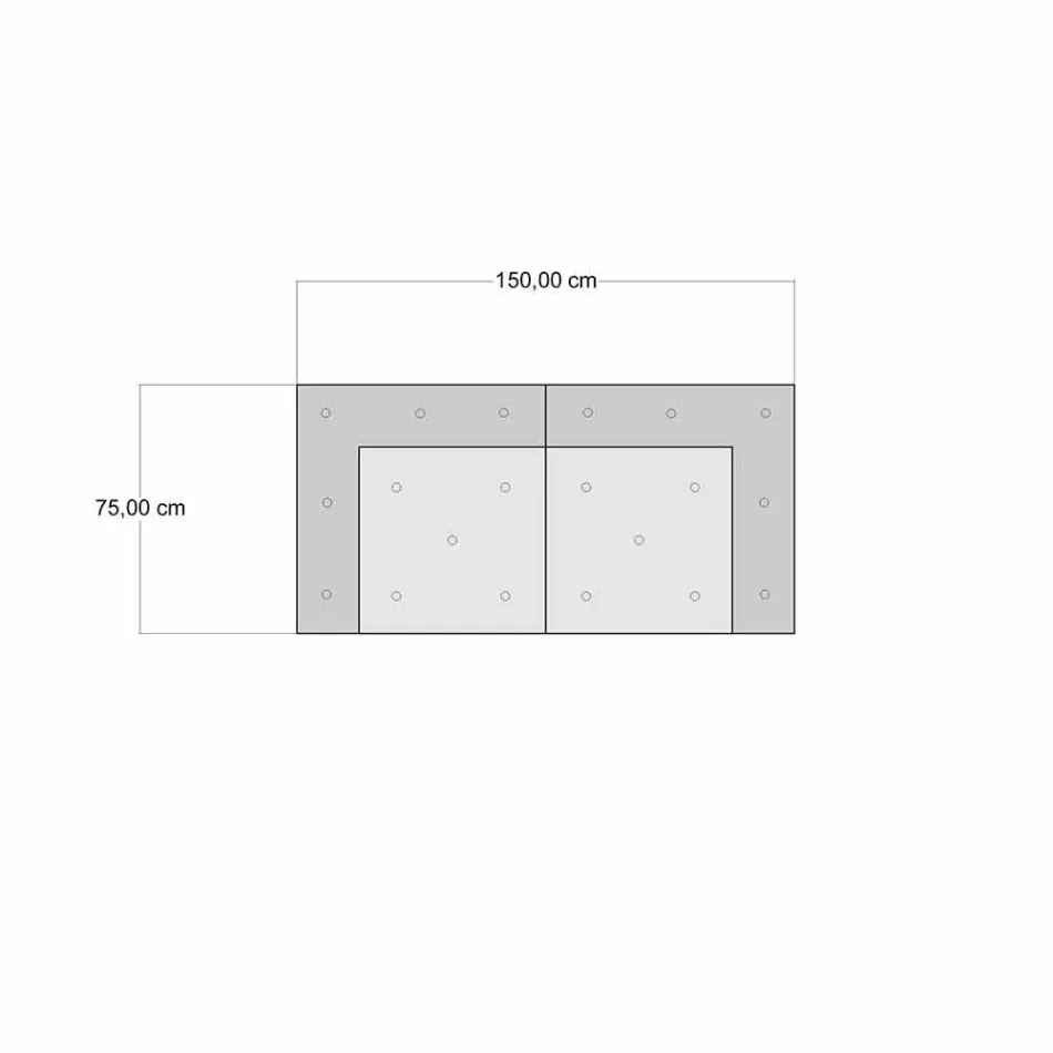 Sofá de jardín étnico de dos plazas en tela repelente al agua - Shamo viadurini