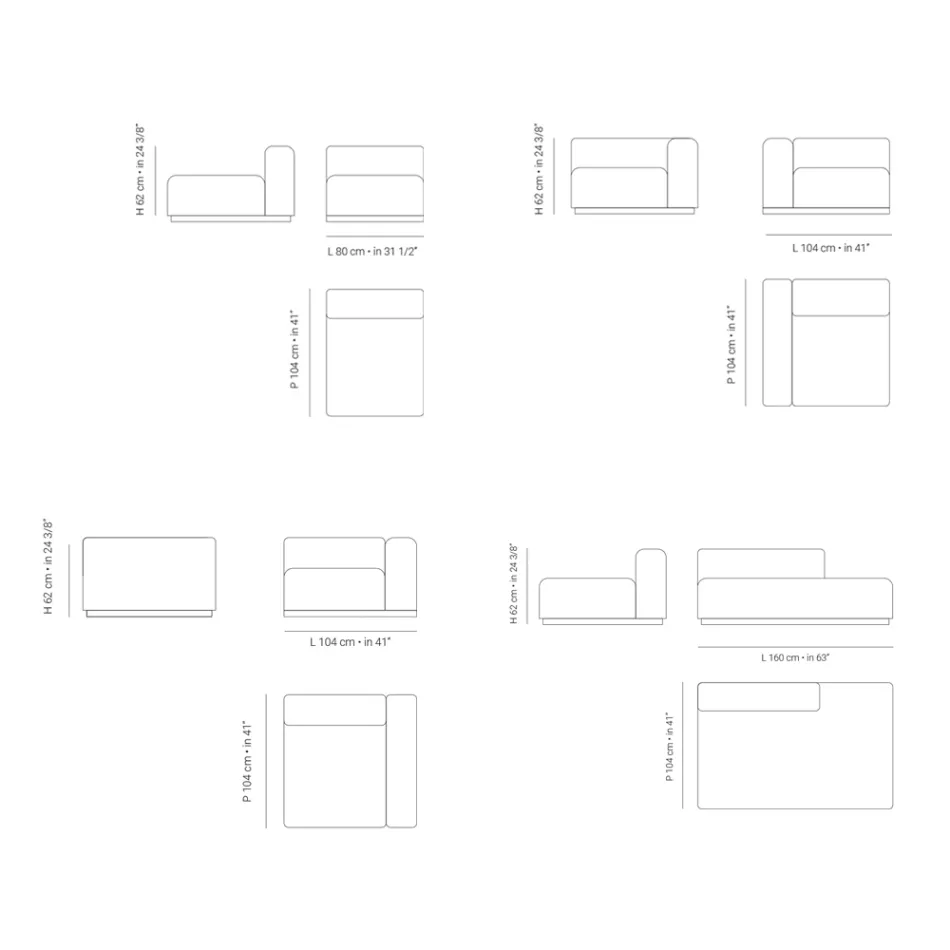 Sofá de jardín modular en madera contrachapada marina Made in Italy - Bahias viadurini