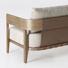 Sofá de jardín en madera de iroko y tela Made in Italy - Briga viadurini