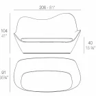 Sofá de jardín de polietileno de diseño moderno Sabinas by Vondom viadurini