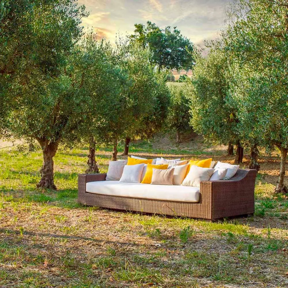 jardín tejida a mano Sofá polietileno Joe Coffee viadurini