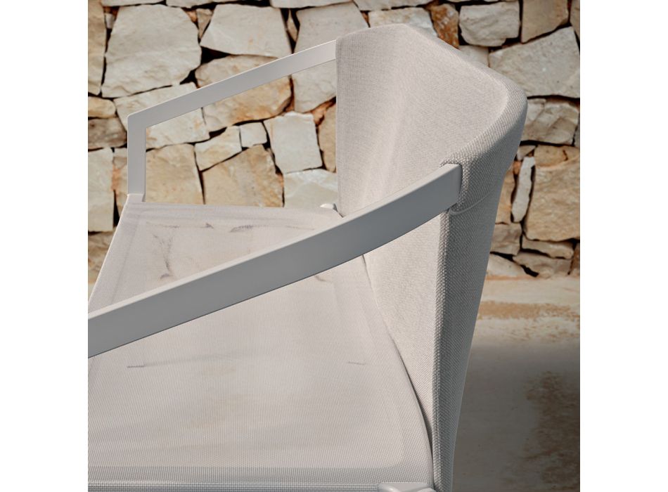 Sofá de exterior de 2 plazas con estructura de aluminio Made in Italy - Zaika viadurini
