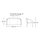 Sofá de exterior de 2 plazas con estructura de aluminio Made in Italy - Zaika viadurini