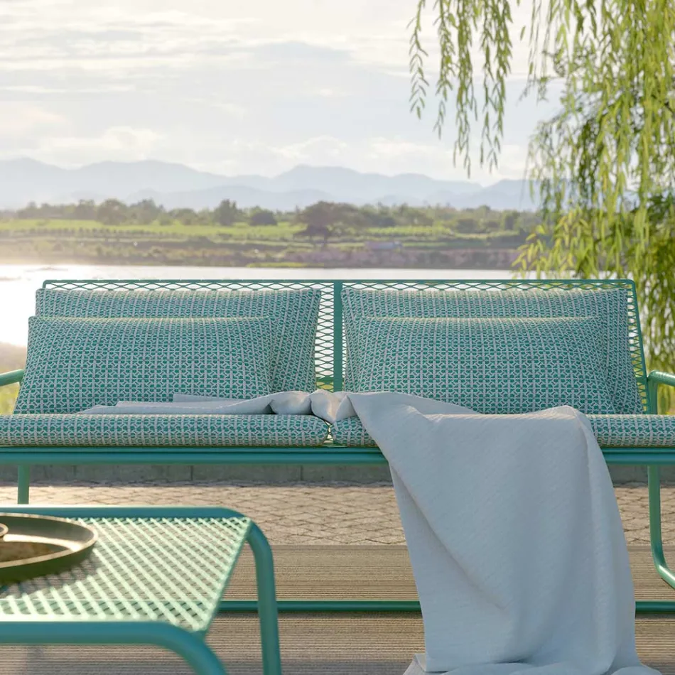 Sofá de metal para jardín moderno de alta calidad Made in Italy - Karol viadurini