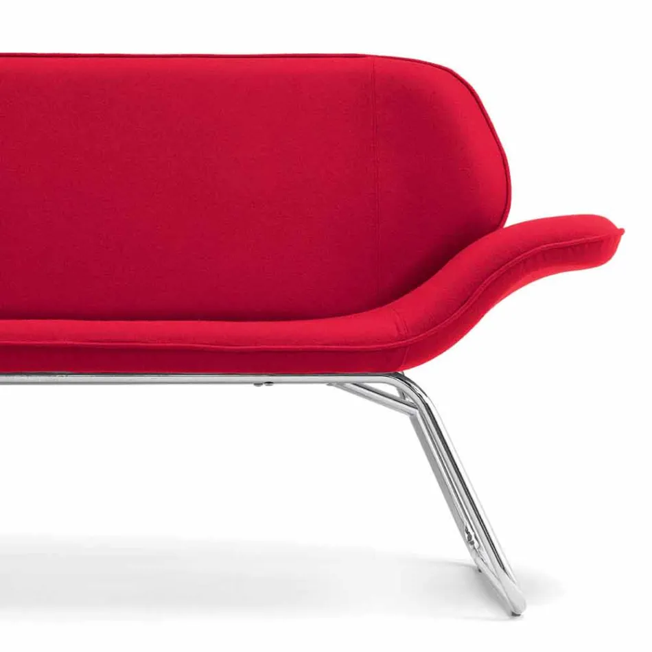 Fabricado en Italia. Sofá de espera en piel sintética Cesare. viadurini