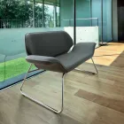 Fabricado en Italia. Sofá de espera en piel sintética Cesare. viadurini