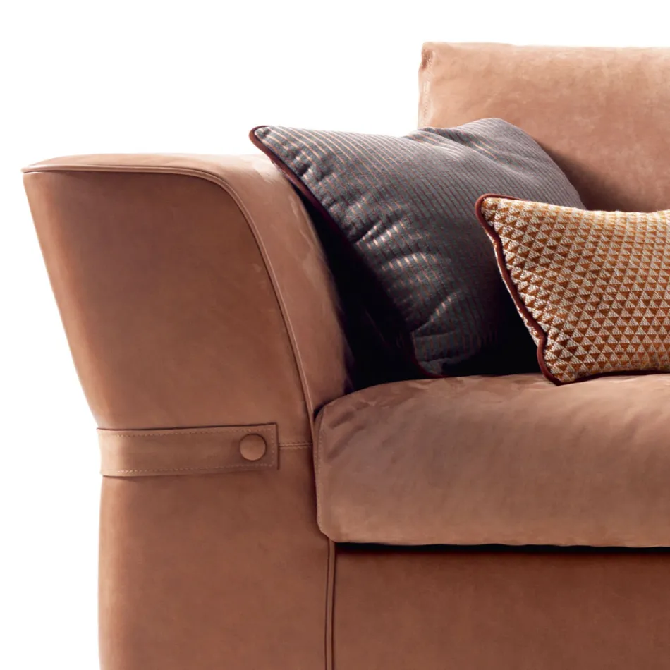 Sofá 3 plazas de tejido relleno de Grilli Joe hecho en Italia viadurini